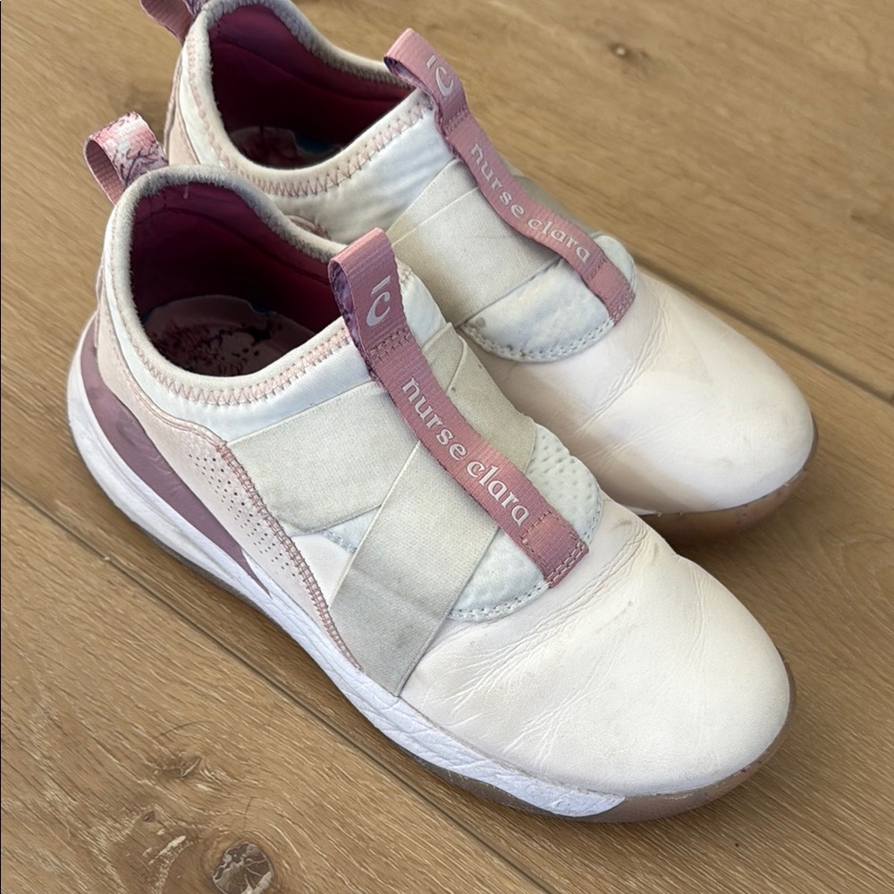 Women's Cream and Pink Nurse Shoes